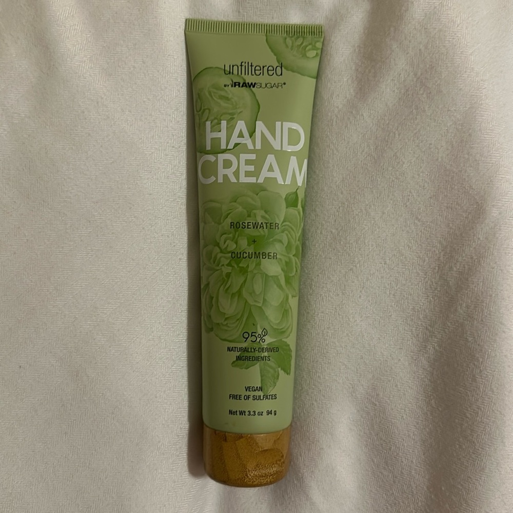 rosewater and cucumber hand cream